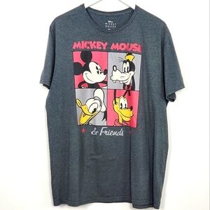Disney Mickey Mouse & Friends Classic T-Shirt for Adults – Dark Gray Size XL